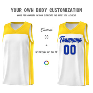 Custom White Gold Classic Sets Sports Uniform Basketball Jersey