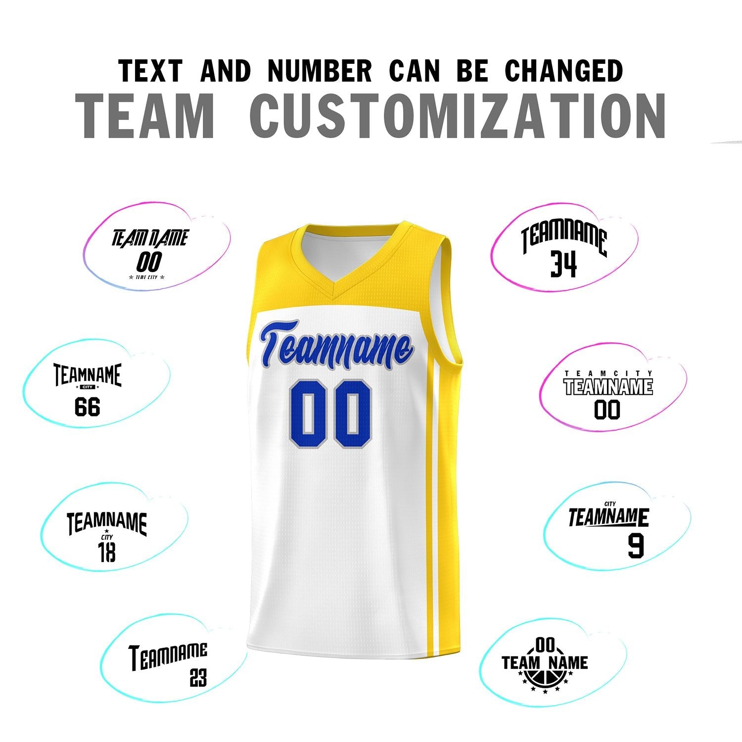 Custom White Gold Classic Sets Sports Uniform Basketball Jersey