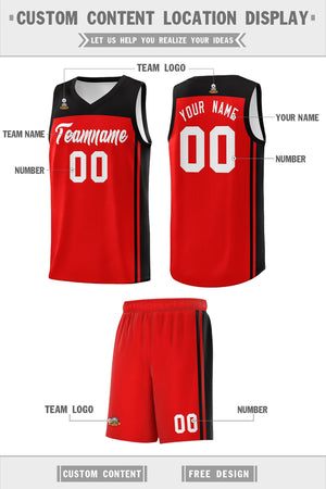 Custom Red Black Classic Sets Sports Uniform Basketball Jersey