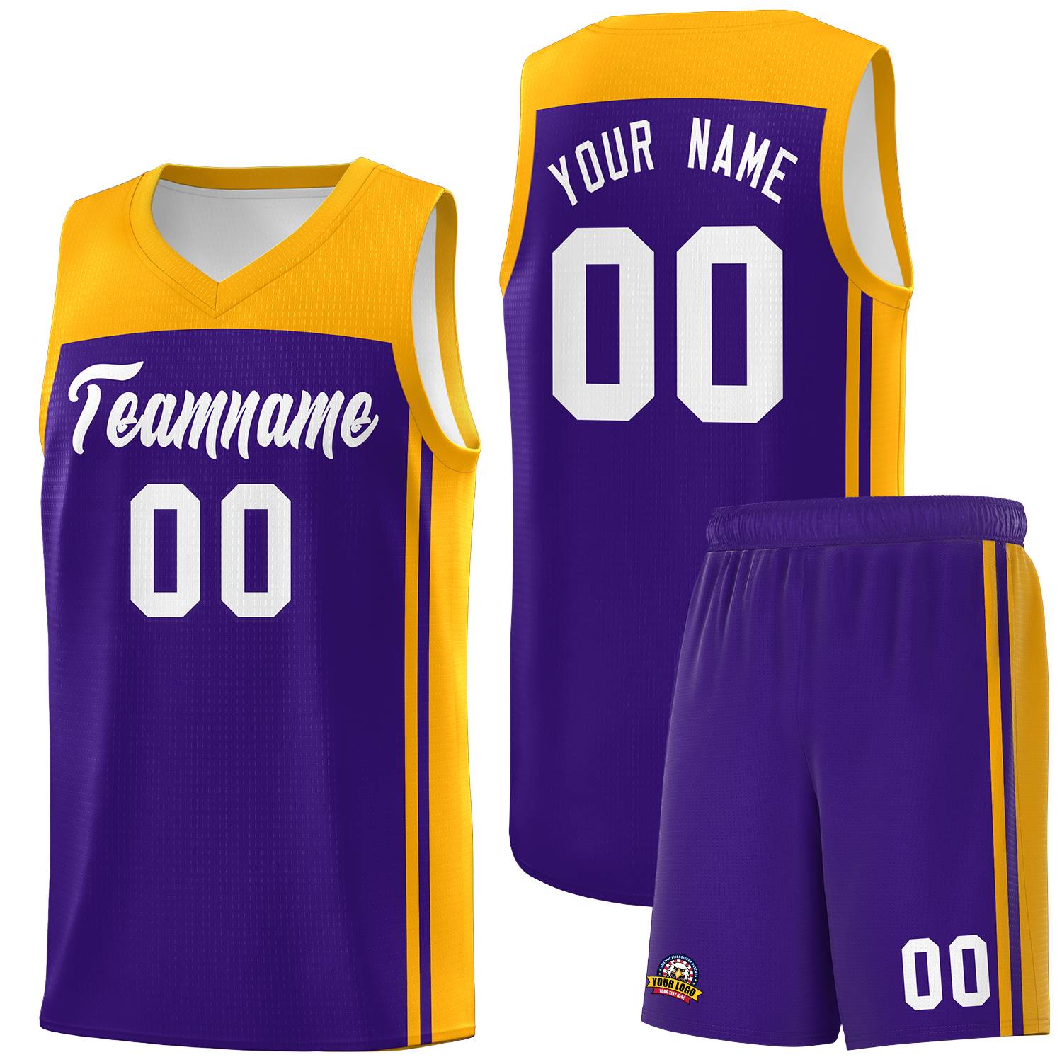 Custom Purple Yellow Classic Sets Sports Uniform Basketball Jersey