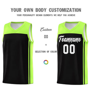 Custom Black Neon Green Classic Sets Sports Uniform Basketball Jersey