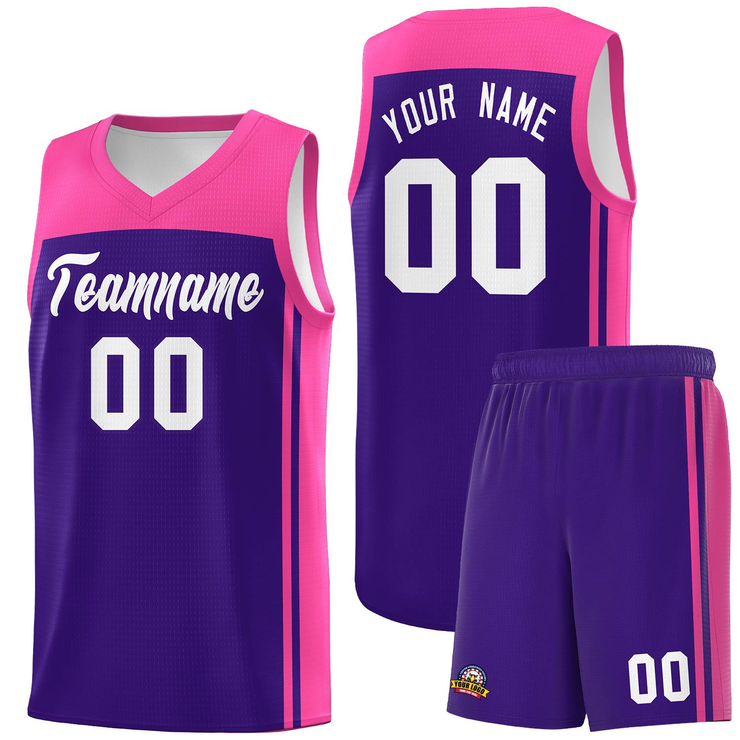 Custom Purple Pink Classic Sets Sports Uniform Basketball Jersey