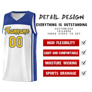 Custom White Royal Classic Sets Sports Uniform Basketball Jersey