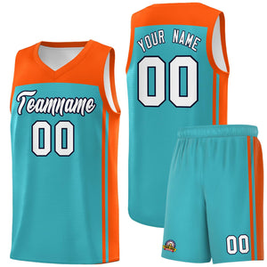 Custom Bright Green Orange Classic Sets Sports Uniform Basketball Jersey