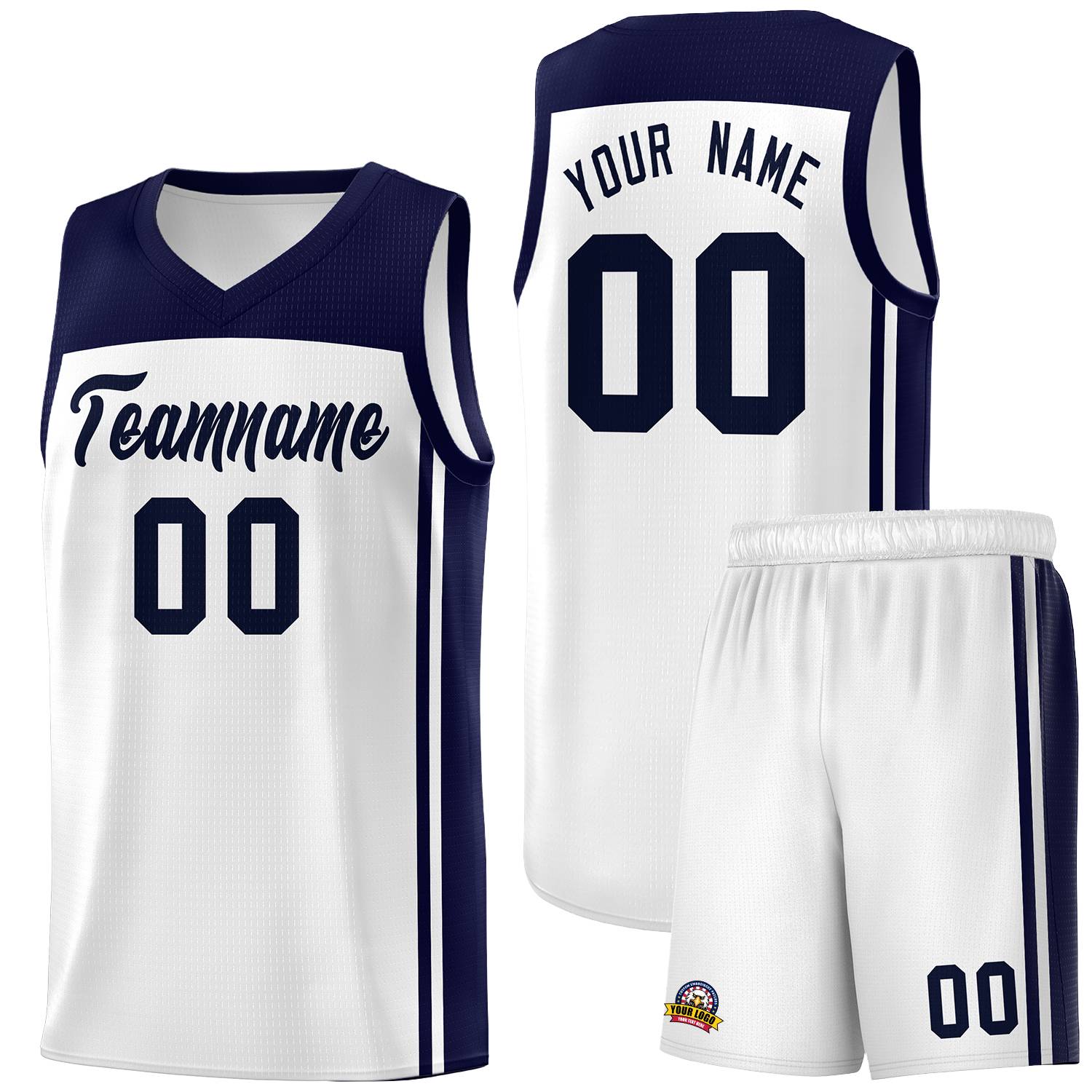 Custom White Navy Classic Sets Sports Uniform Basketball Jersey