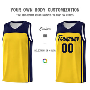 Custom Gold Navy Classic Sets Sports Uniform Basketball Jersey