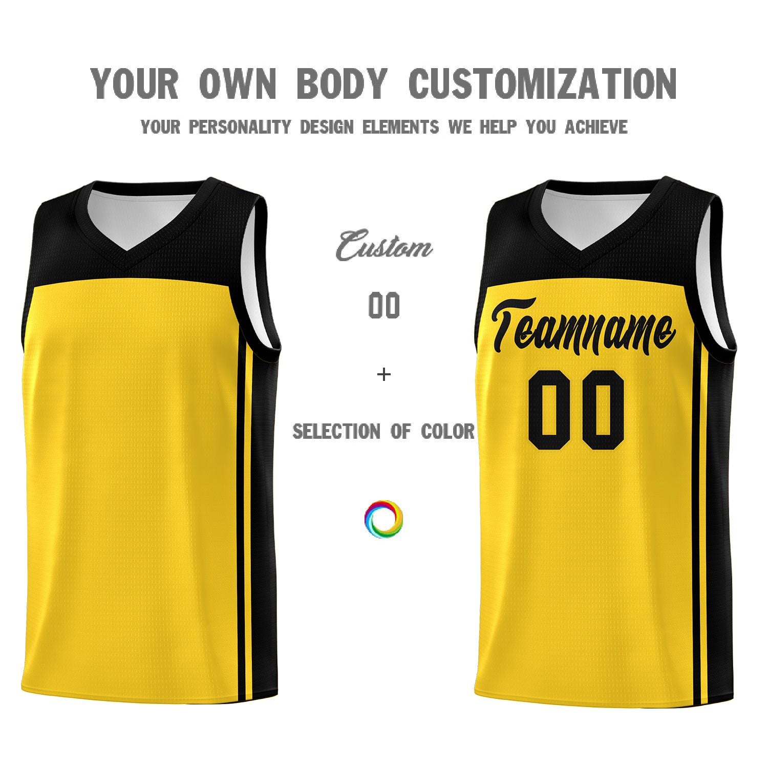 Custom Gold Black Classic Sets Sports Uniform Basketball Jersey