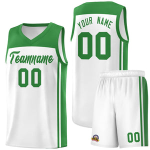 Custom White Kelly Green Classic Sets Sports Uniform Basketball Jersey