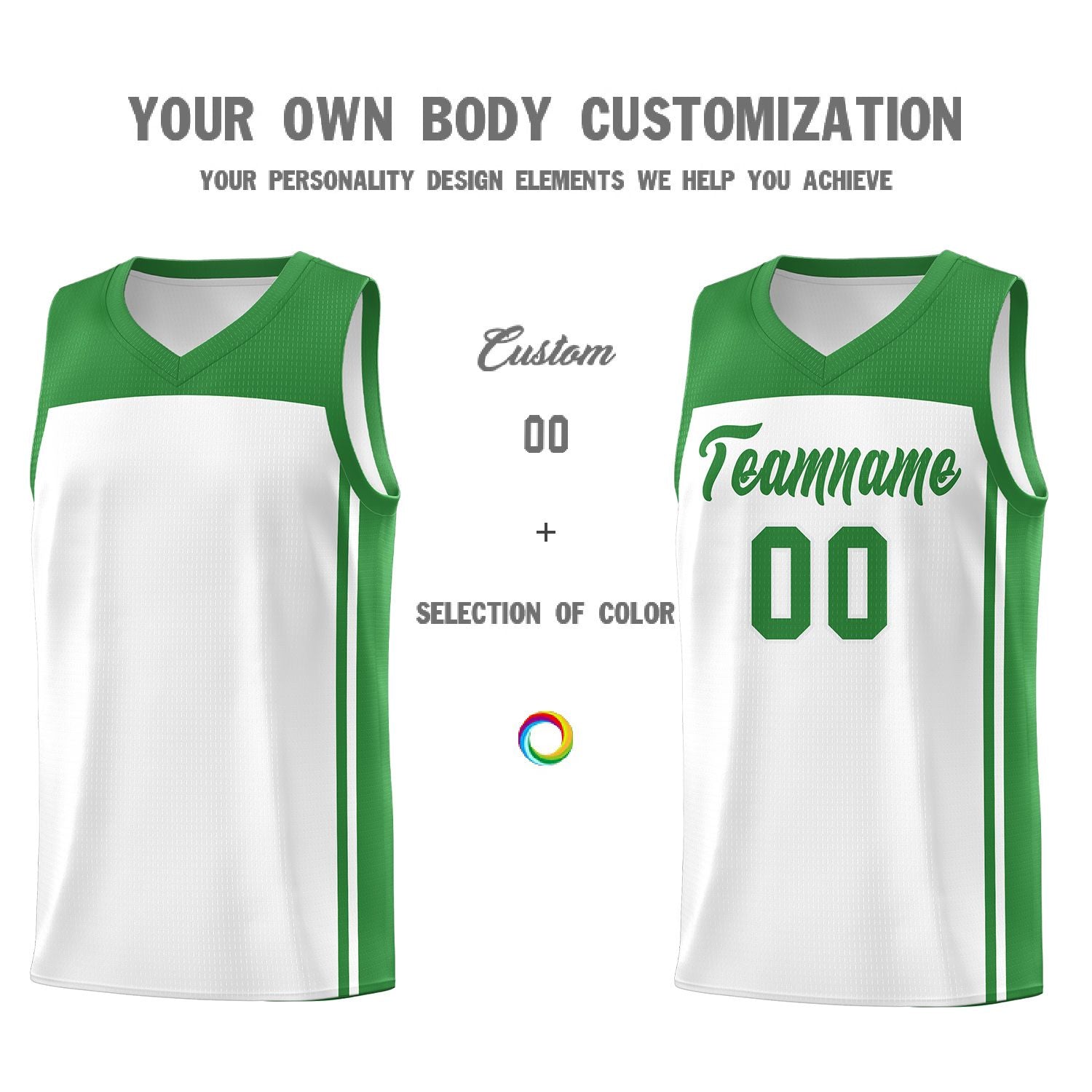 Custom White Kelly Green Classic Sets Sports Uniform Basketball Jersey