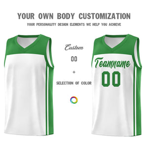 Custom White Kelly Green Classic Sets Sports Uniform Basketball Jersey