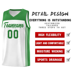 Custom White Kelly Green Classic Sets Sports Uniform Basketball Jersey