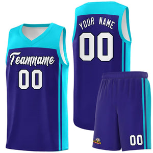 Custom Purple Sky Blue Classic Sets Sports Uniform Basketball Jersey