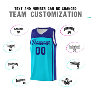 Custom Sky Blue Purple Classic Sets Sports Uniform Basketball Jersey