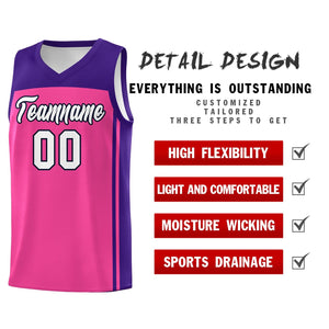 Custom Pink Purple Classic Sets Sports Uniform Basketball Jersey