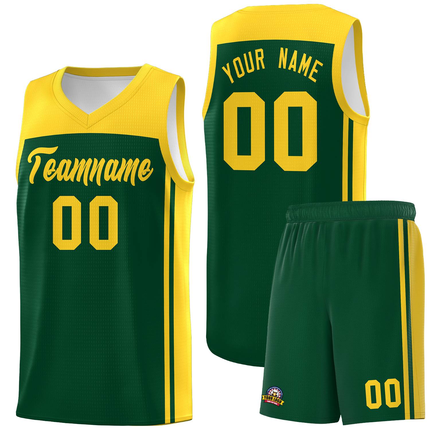 Custom Green Gold Classic Sets Sports Uniform Basketball Jersey