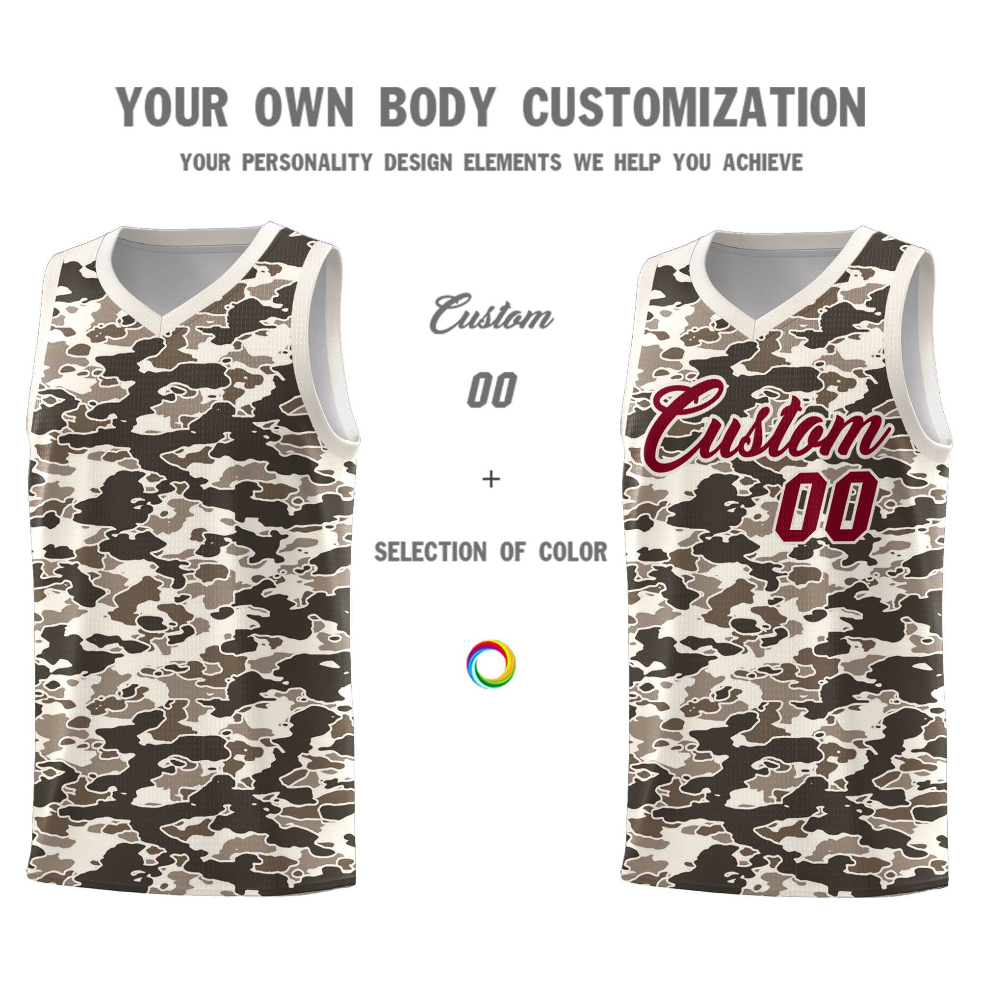 Custom Personalized Camo Sets Sports Uniform Basketball Jersey