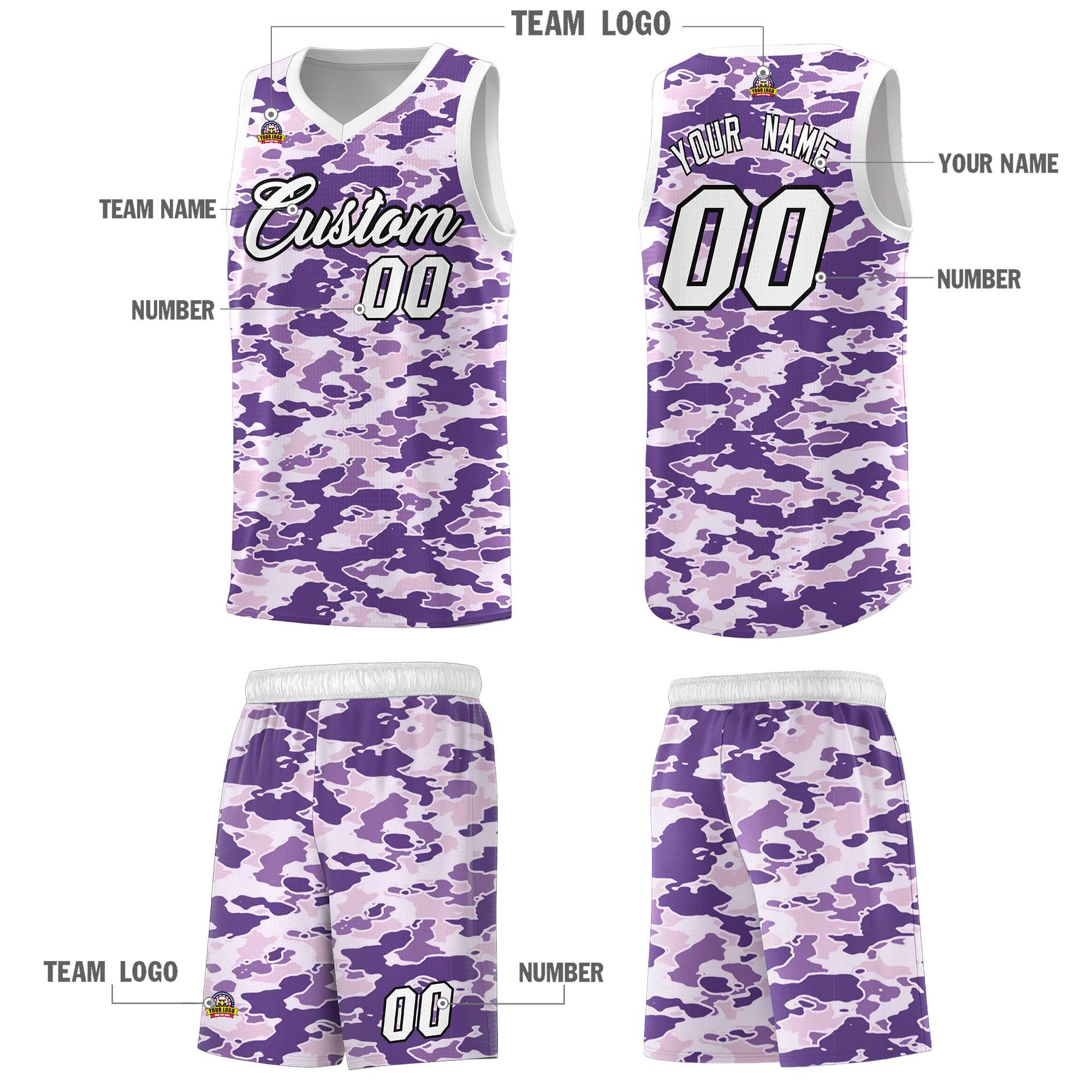 Custom Personalized Camo Sets Sports Uniform Basketball Jersey