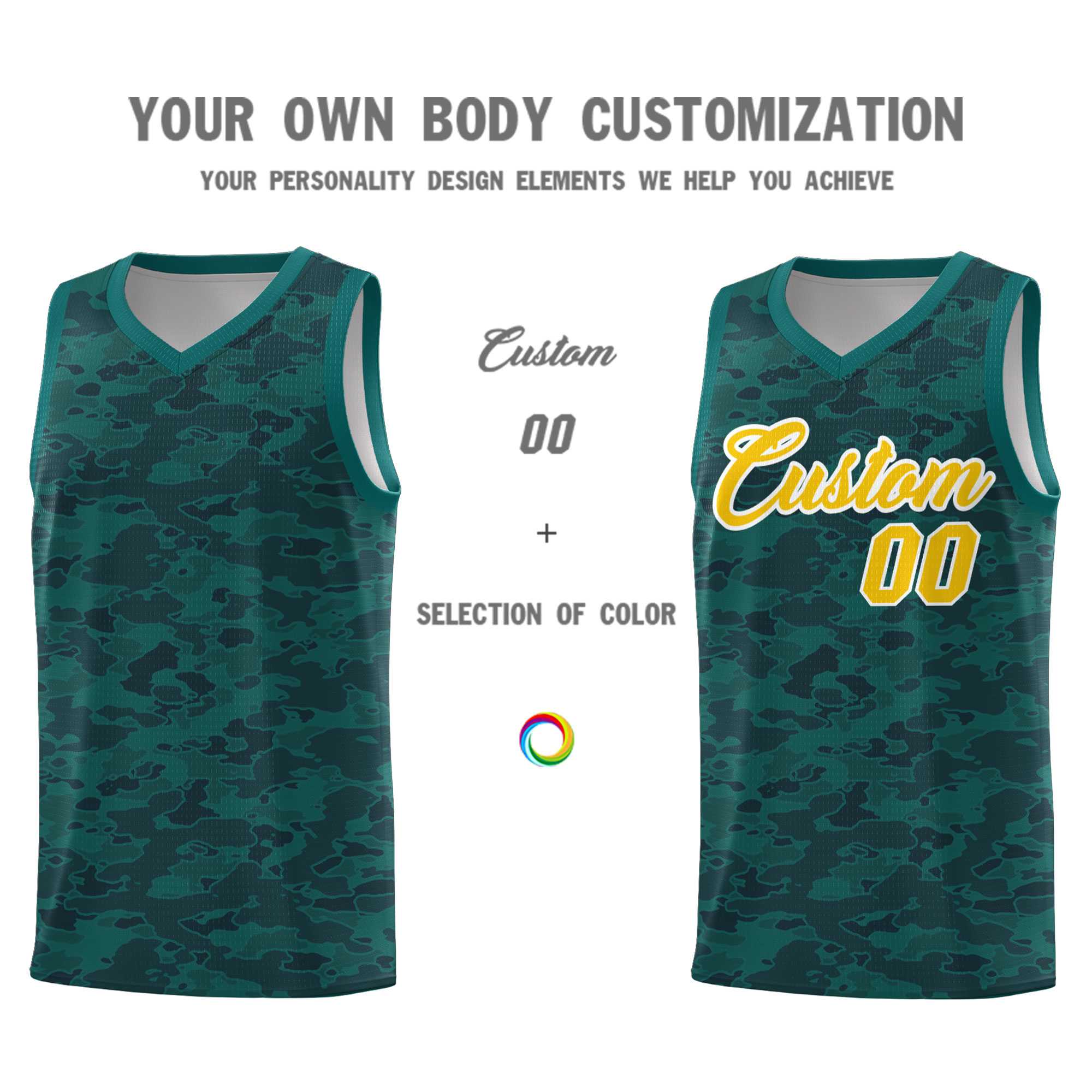 Custom Personalized Camo Sets Sports Uniform Basketball Jersey