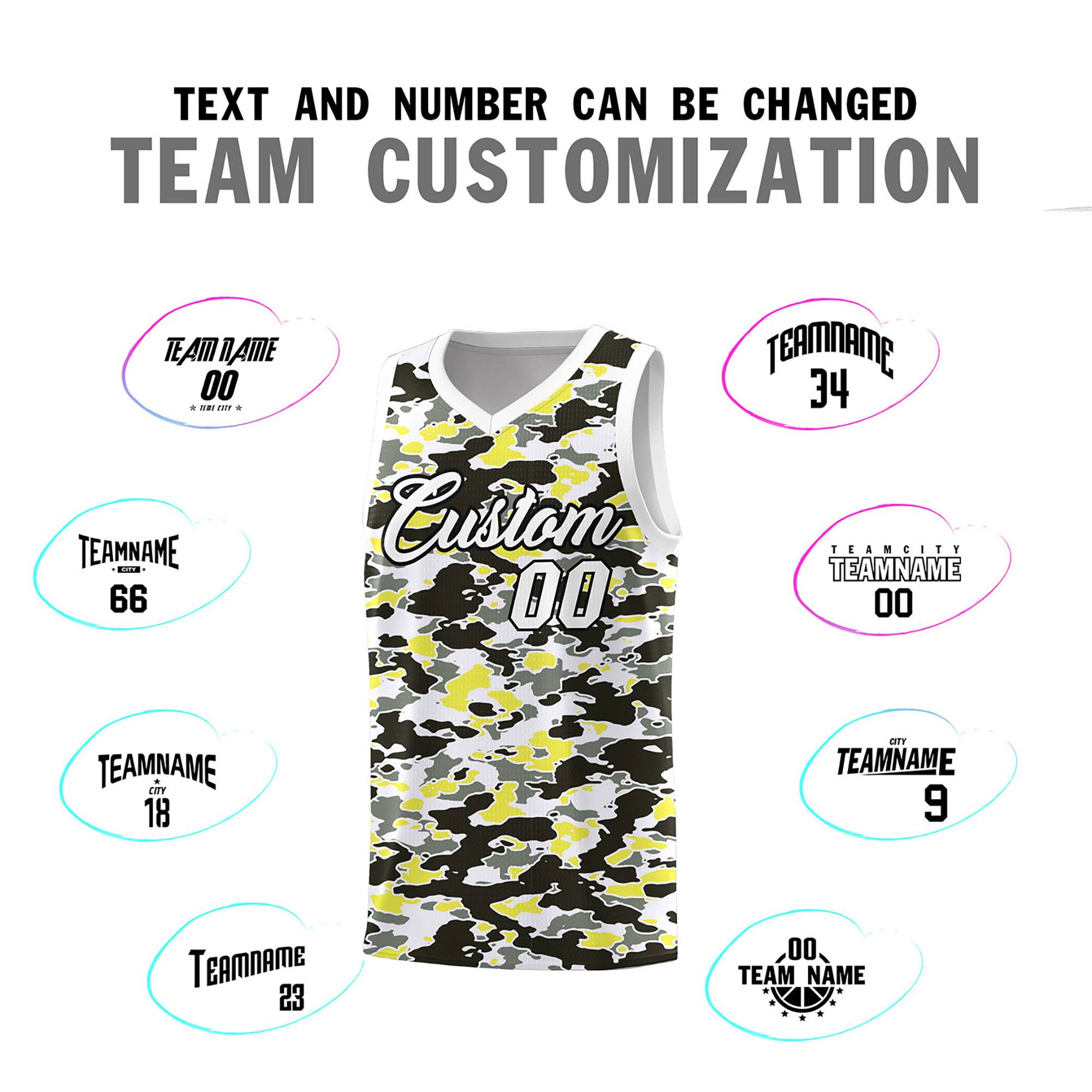 Custom Personalized Camo Sets Sports Uniform Basketball Jersey