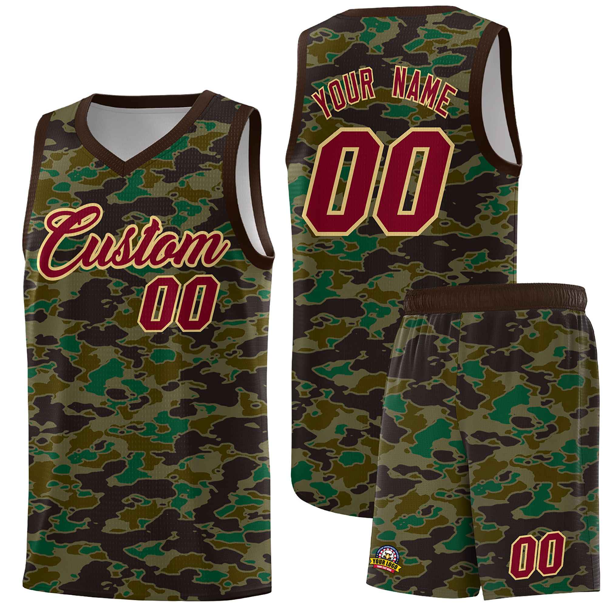 Custom Personalized Camo Sets Sports Uniform Basketball Jersey