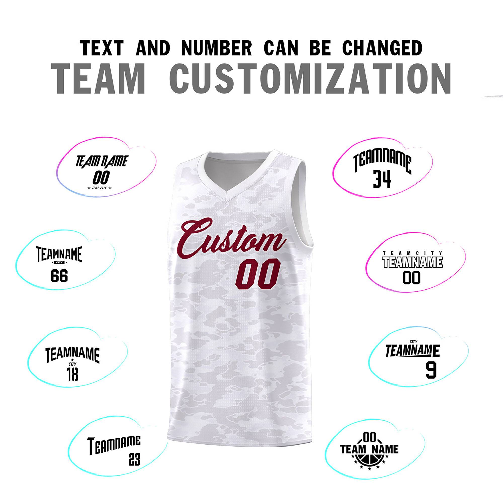 Custom Personalized Camo Sets Sports Uniform Basketball Jersey