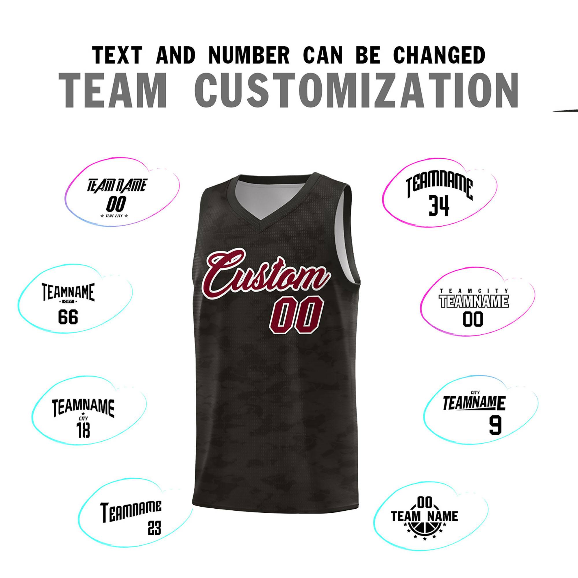 Custom Personalized Camo Sets Sports Uniform Basketball Jersey