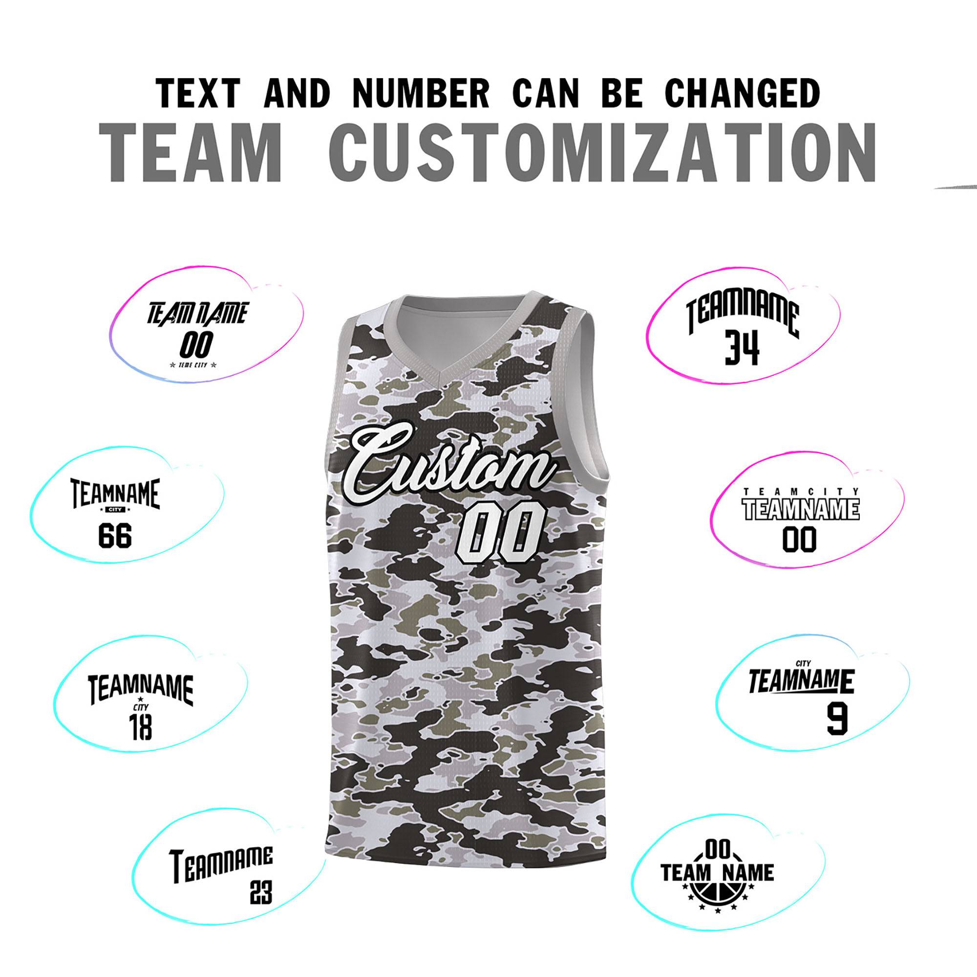 Custom Personalized Camo Sets Sports Uniform Basketball Jersey