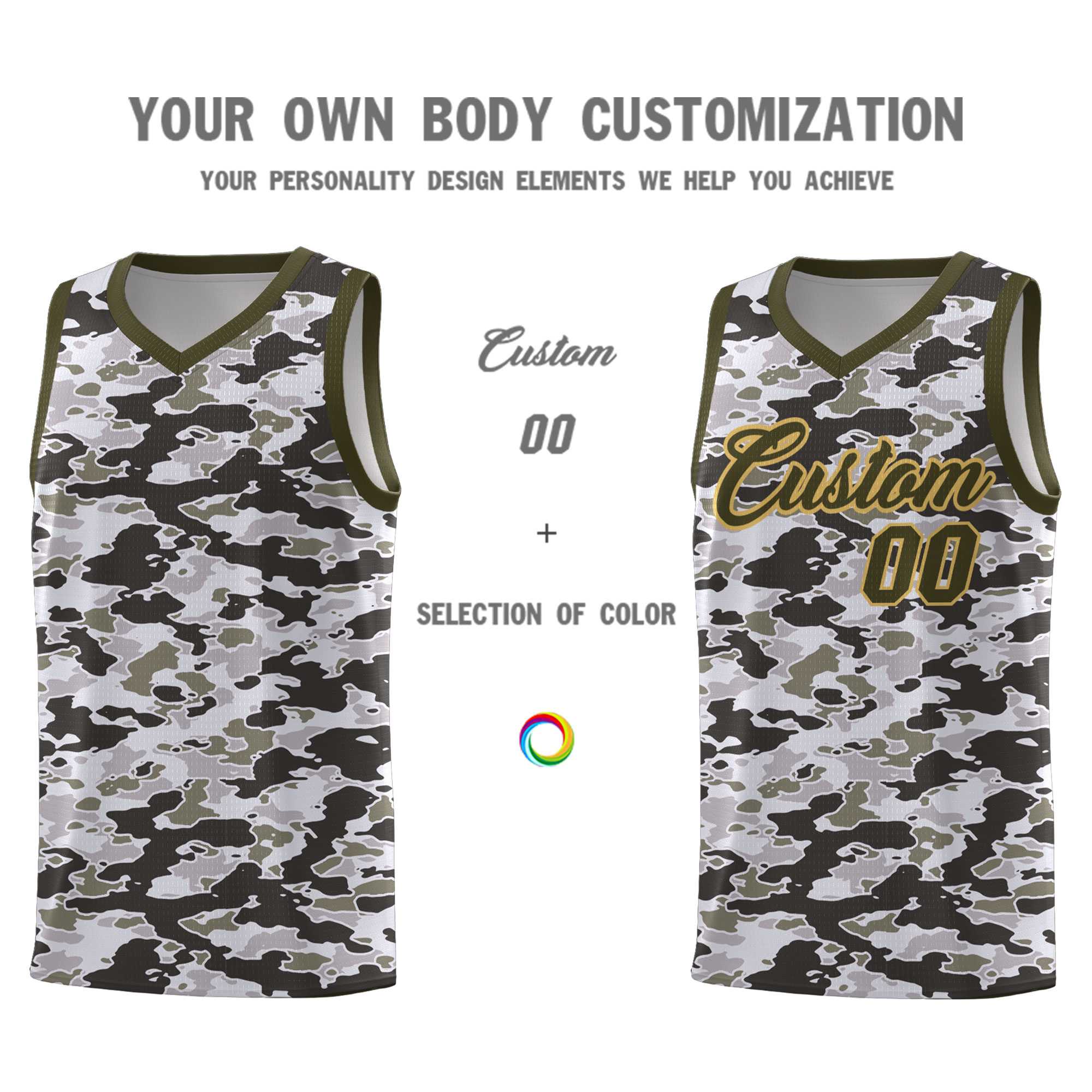 Custom Personalized Camo Sets Sports Uniform Basketball Jersey