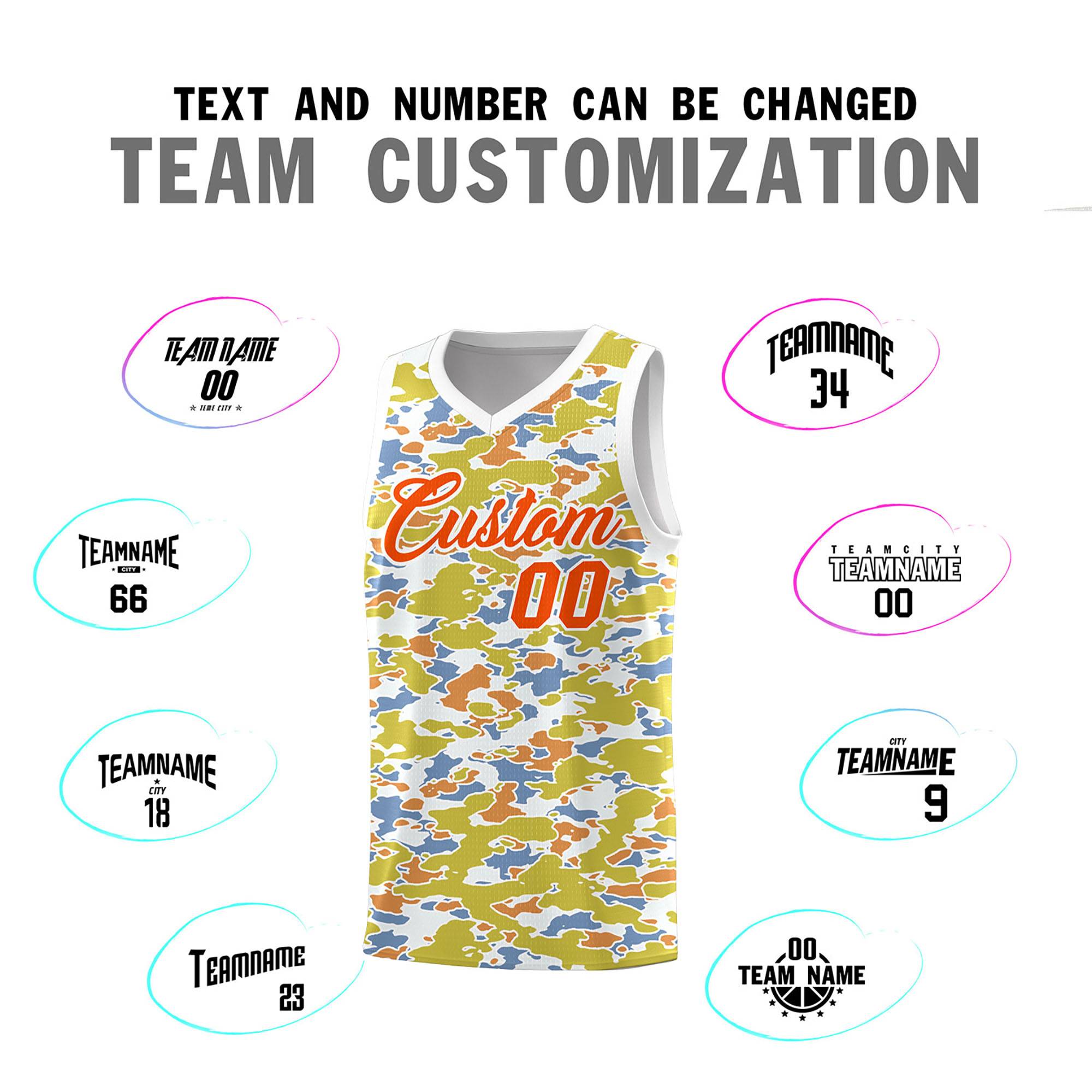 Custom Personalized Camo Sets Sports Uniform Basketball Jersey