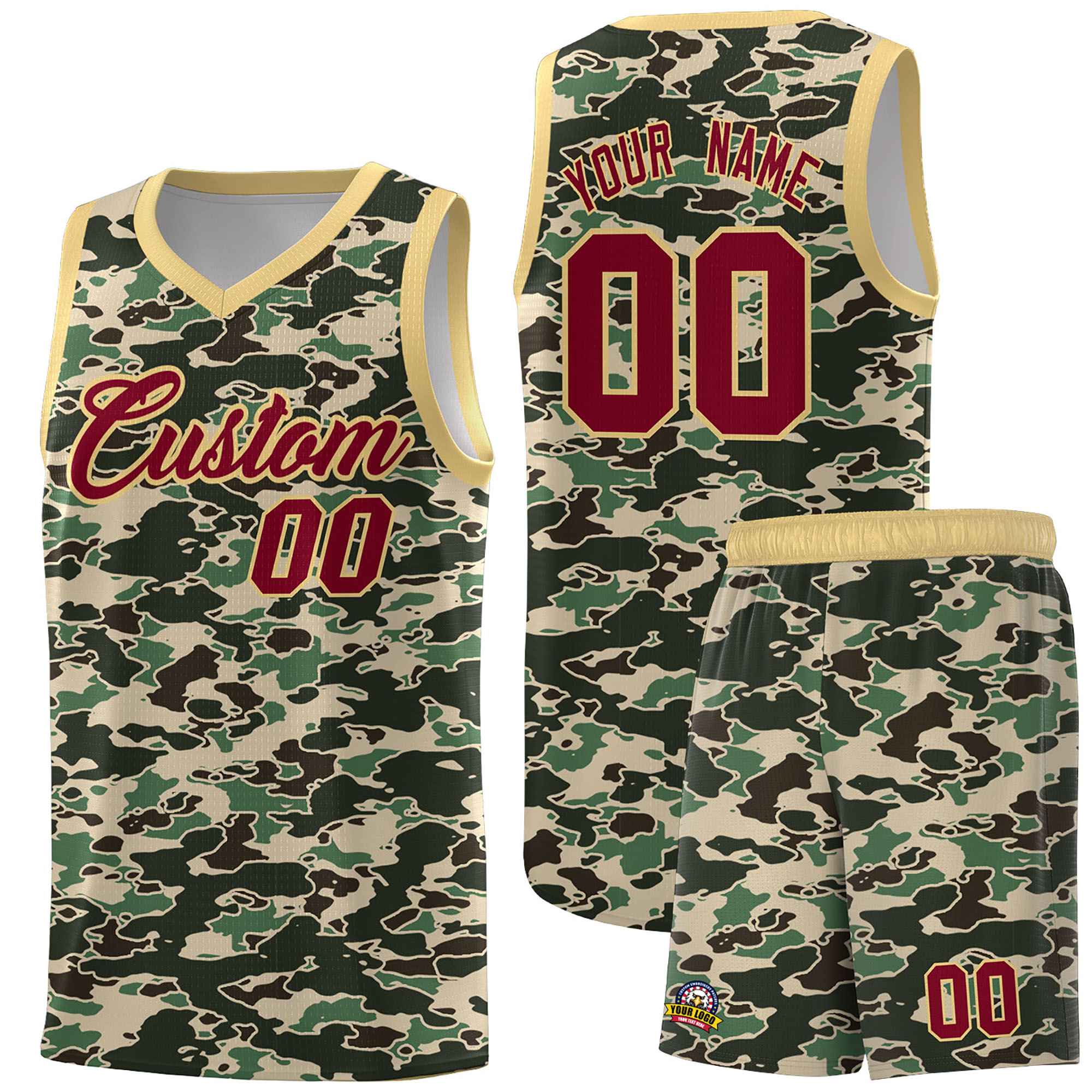 Custom Personalized Camo Sets Sports Uniform Basketball Jersey