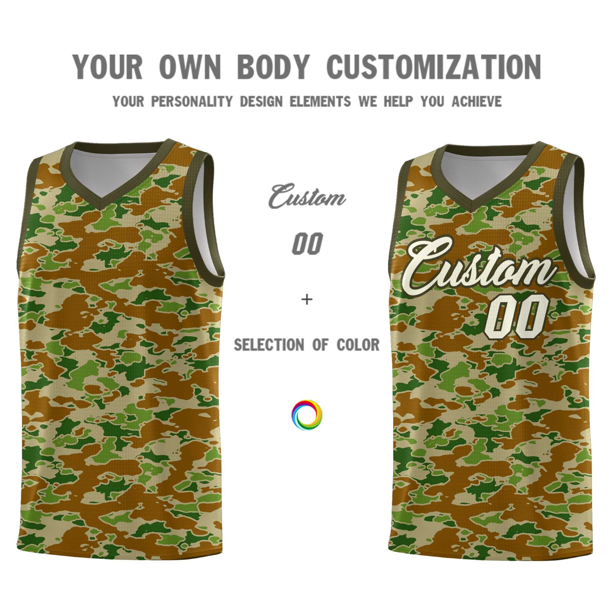 Custom Personalized Camo Sets Sports Uniform Basketball Jersey