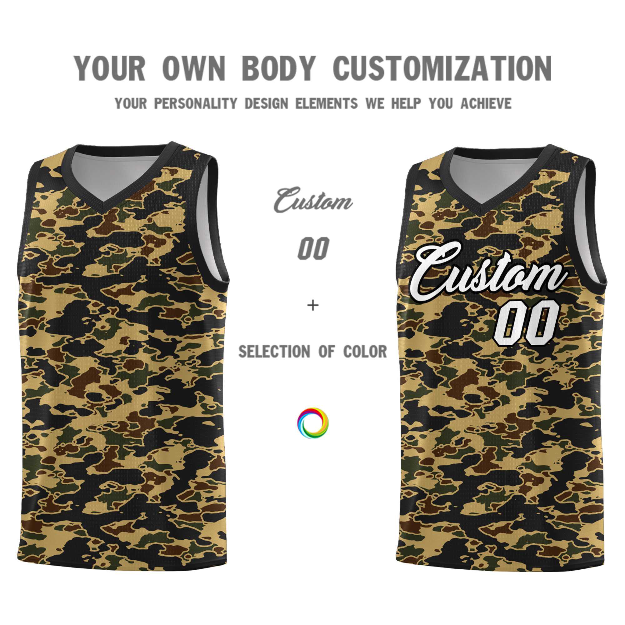 Custom Personalized Camo Sets Sports Uniform Basketball Jersey