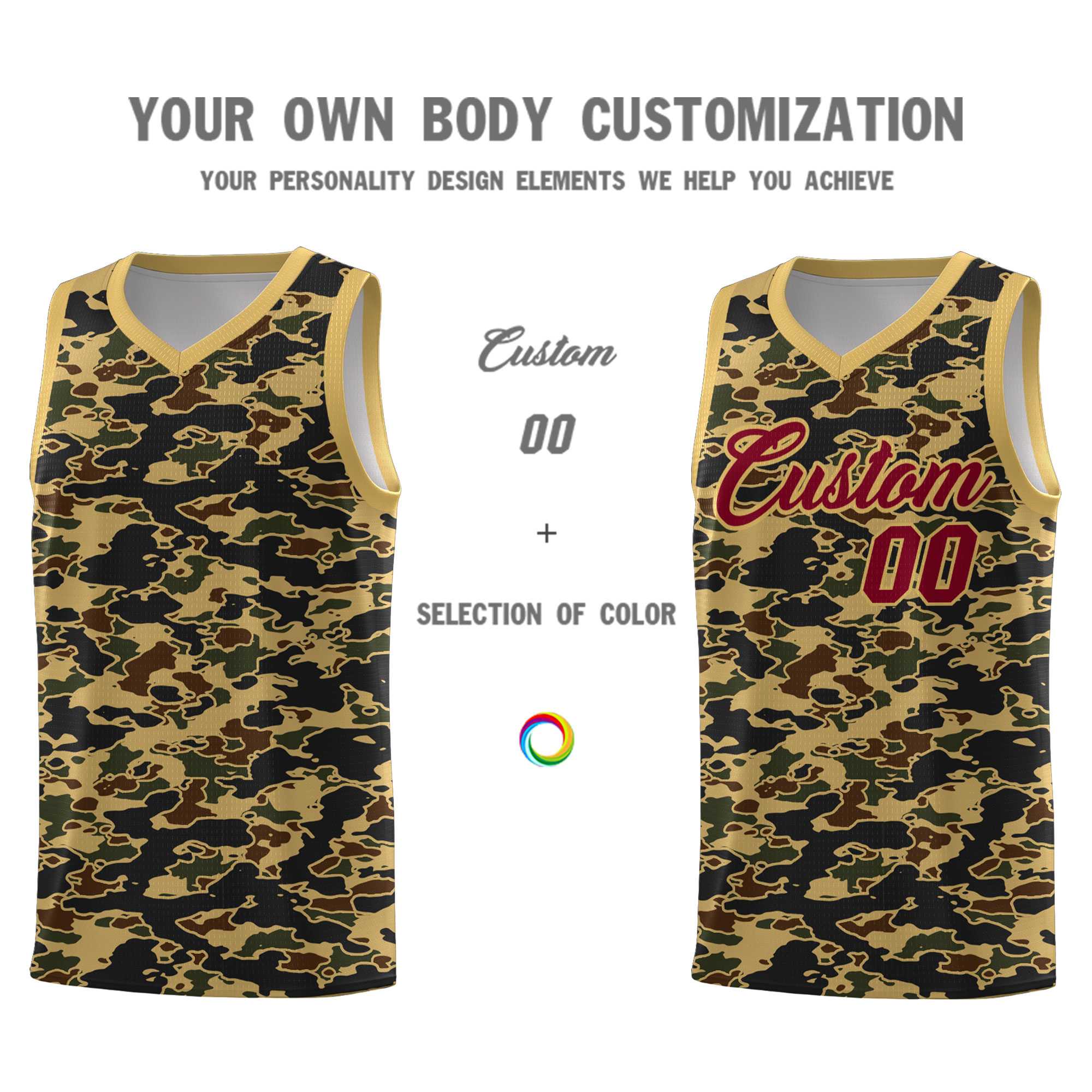 Custom Personalized Camo Sets Sports Uniform Basketball Jersey