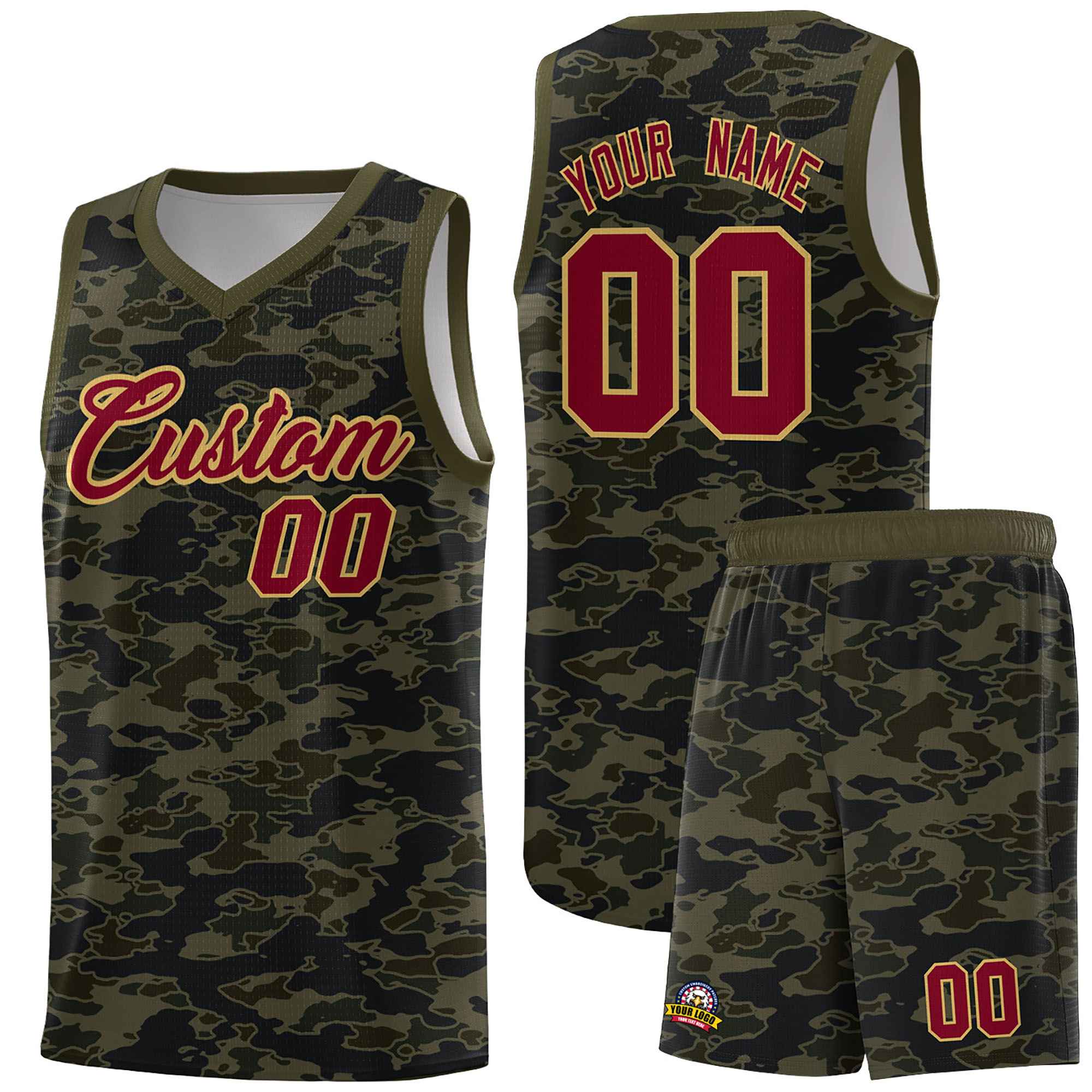 Custom Personalized Camo Sets Sports Uniform Basketball Jersey