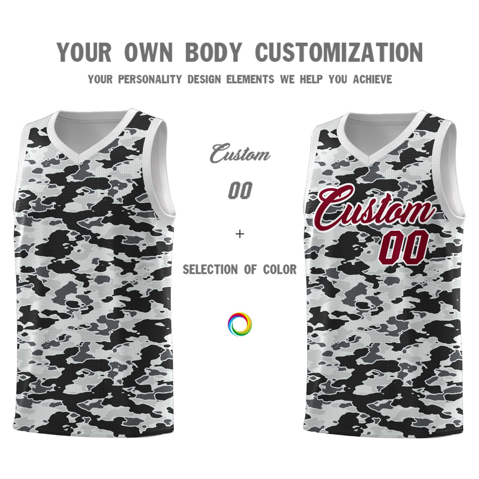 Custom Personalized Camo Sets Sports Uniform Basketball Jersey