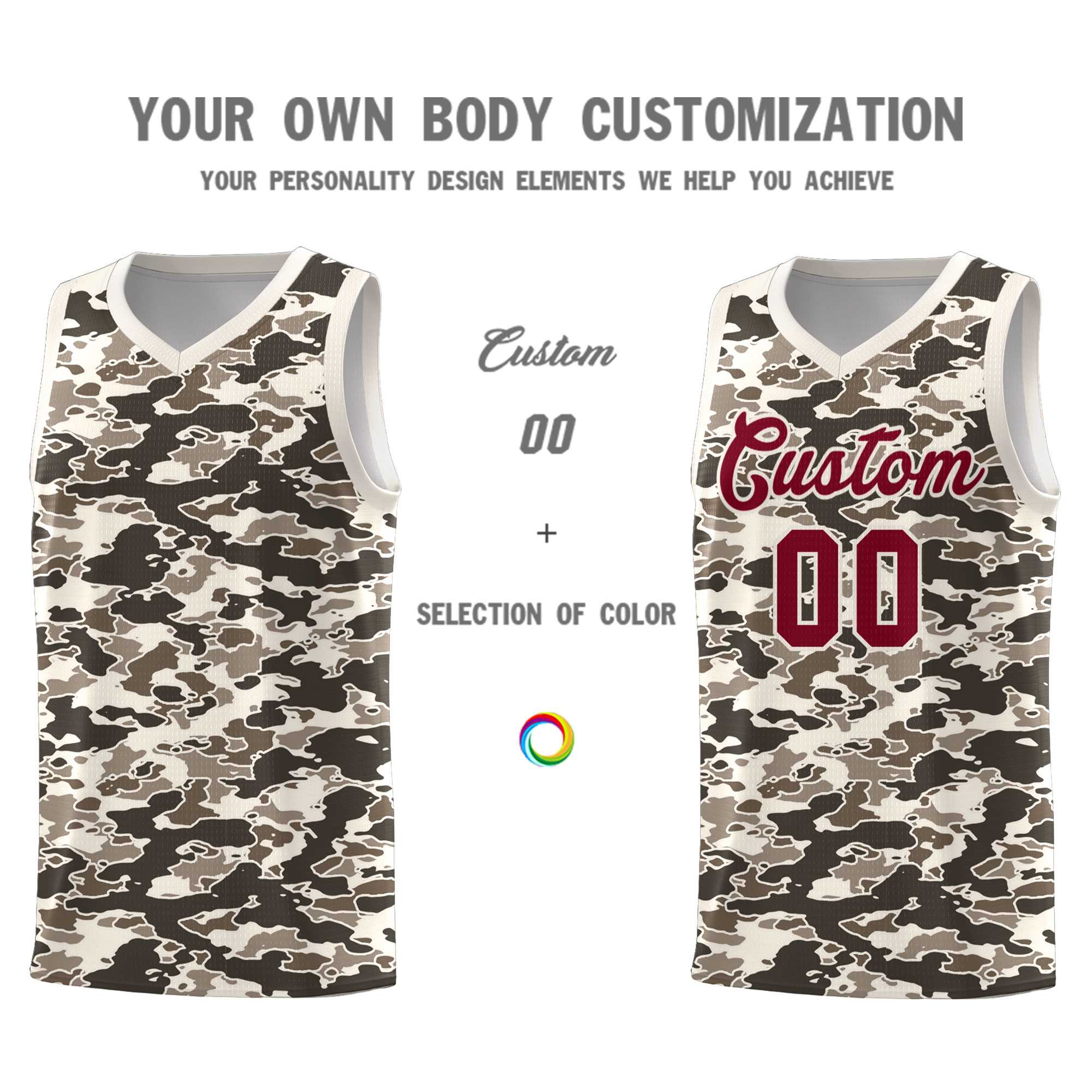 Custom Personalized Camo Sets Sports Uniform Basketball Jersey