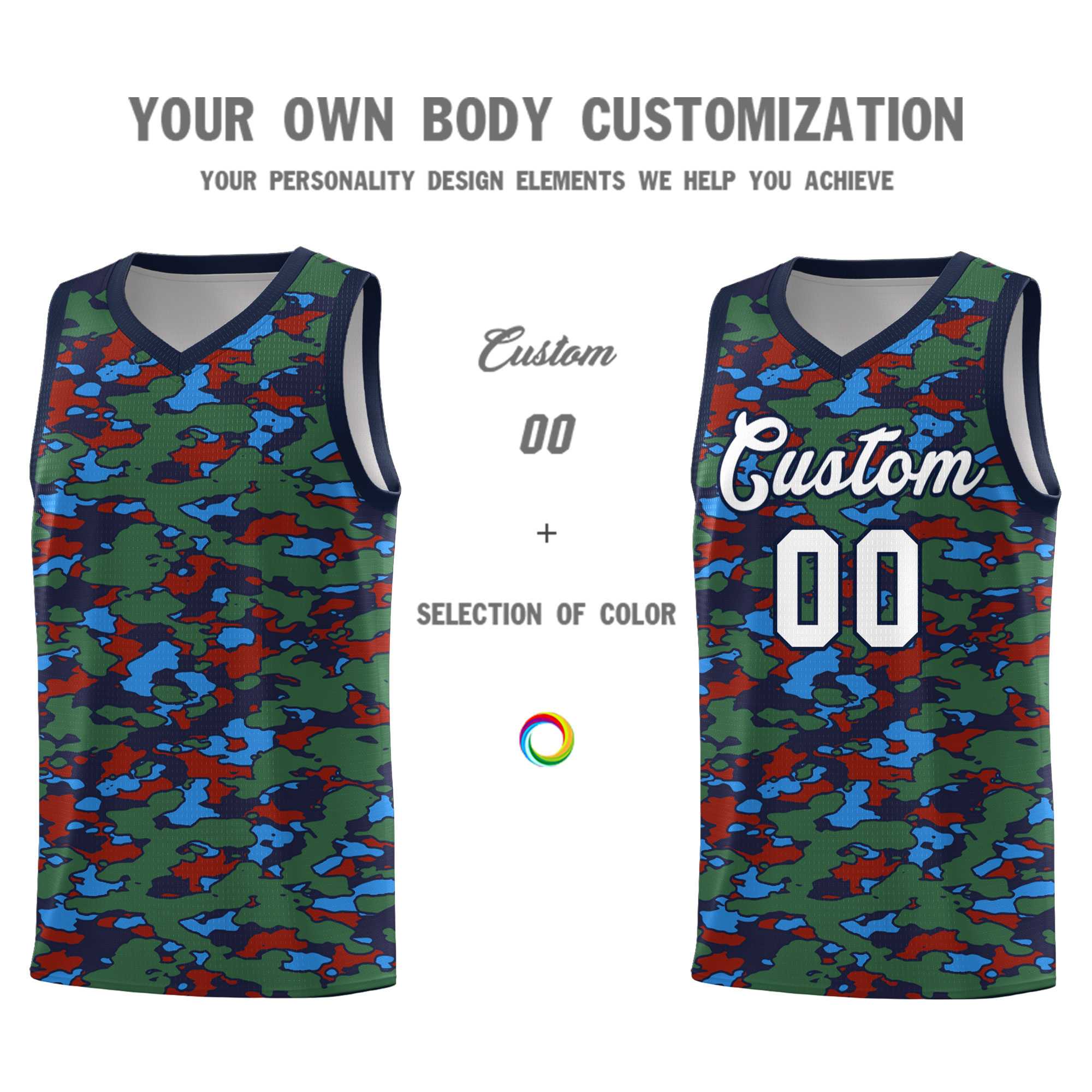 Custom Personalized Camo Sets Sports Uniform Basketball Jersey