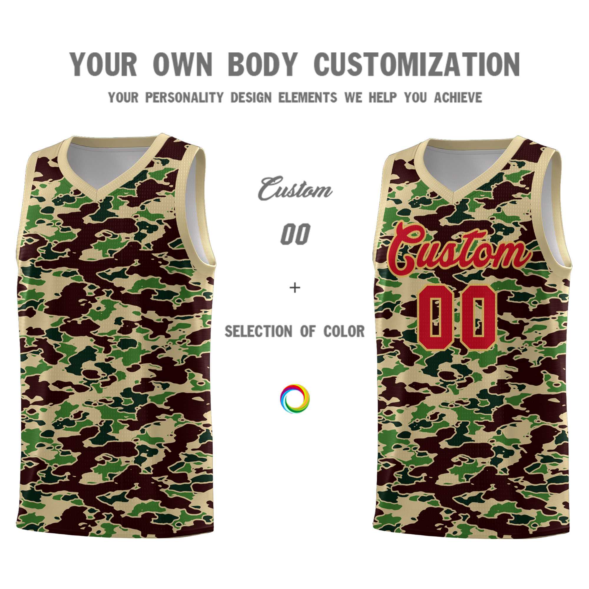 Custom Personalized Camo Sets Sports Uniform Basketball Jersey