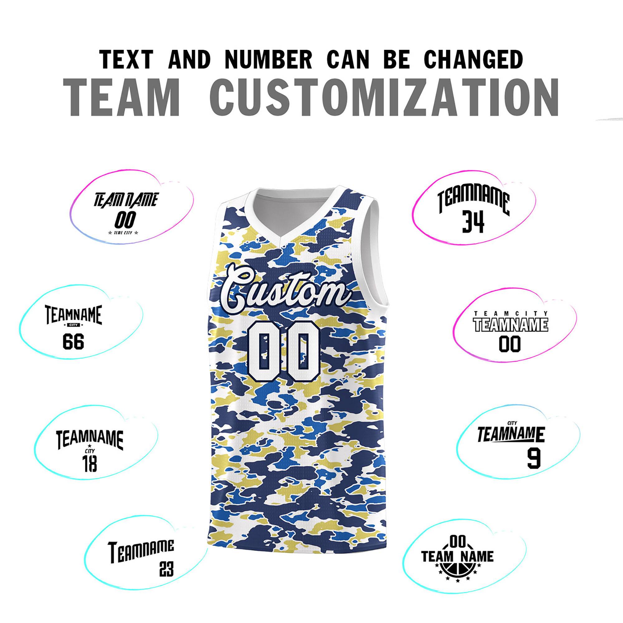 Custom Personalized Camo Sets Sports Uniform Basketball Jersey