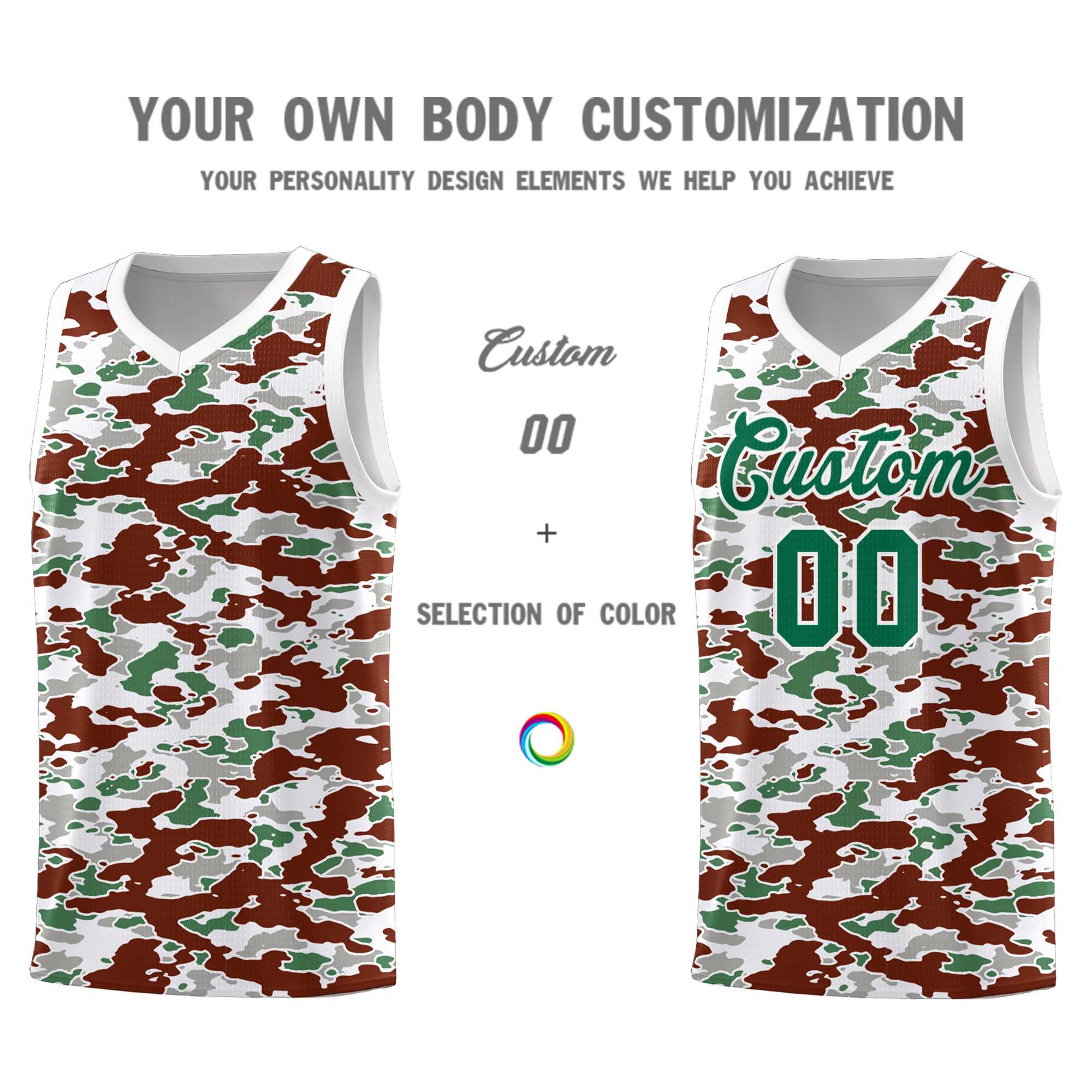 Custom Personalized Camo Sets Sports Uniform Basketball Jersey