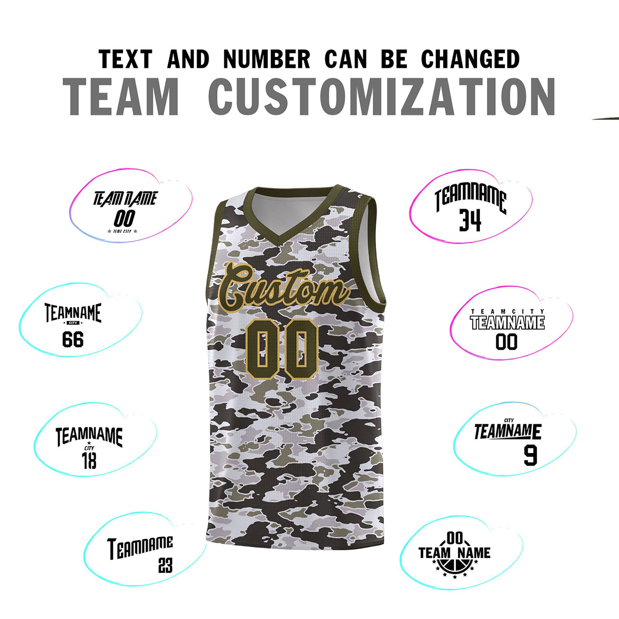 Custom Personalized Camo Sets Sports Uniform Basketball Jersey