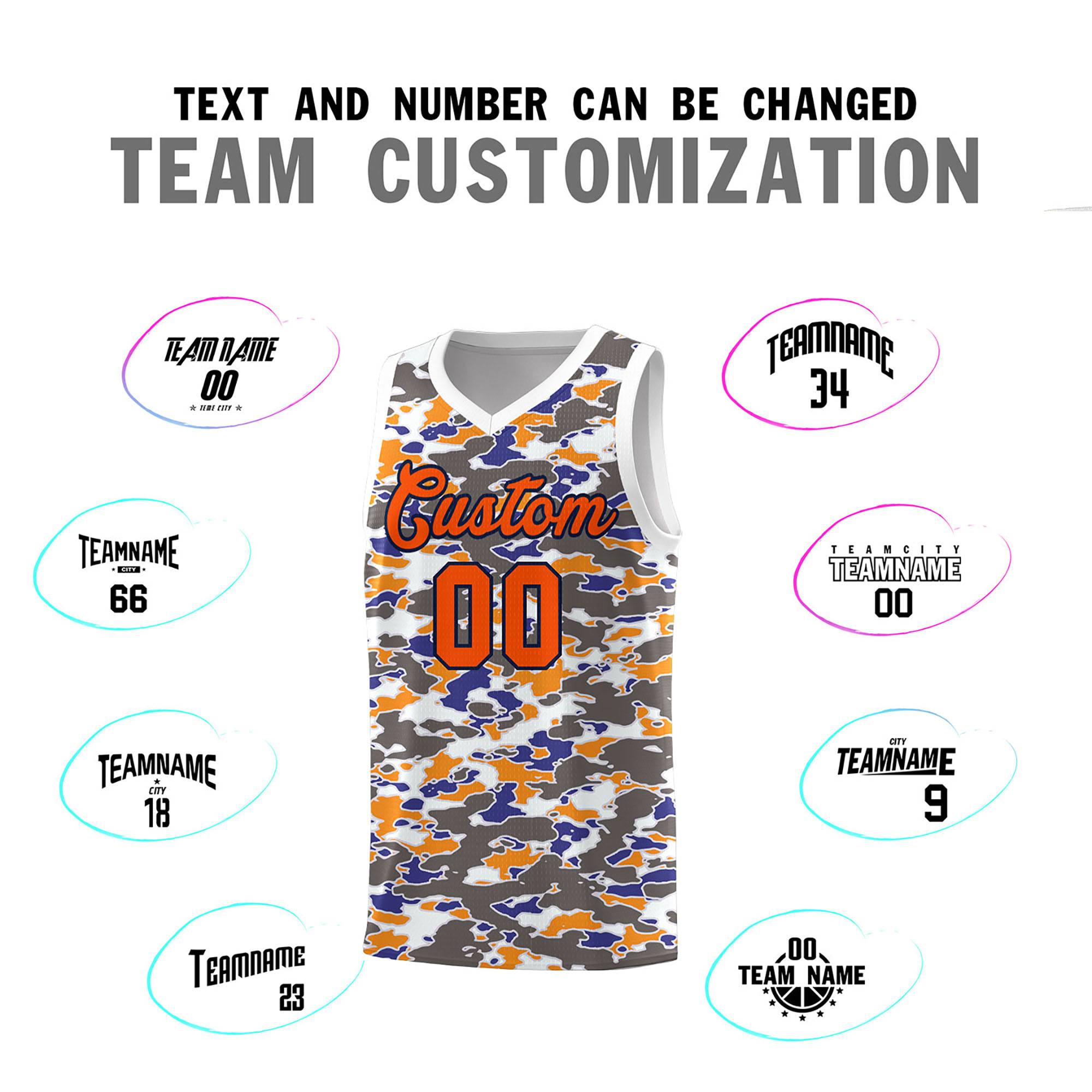 Custom Personalized Camo Sets Sports Uniform Basketball Jersey