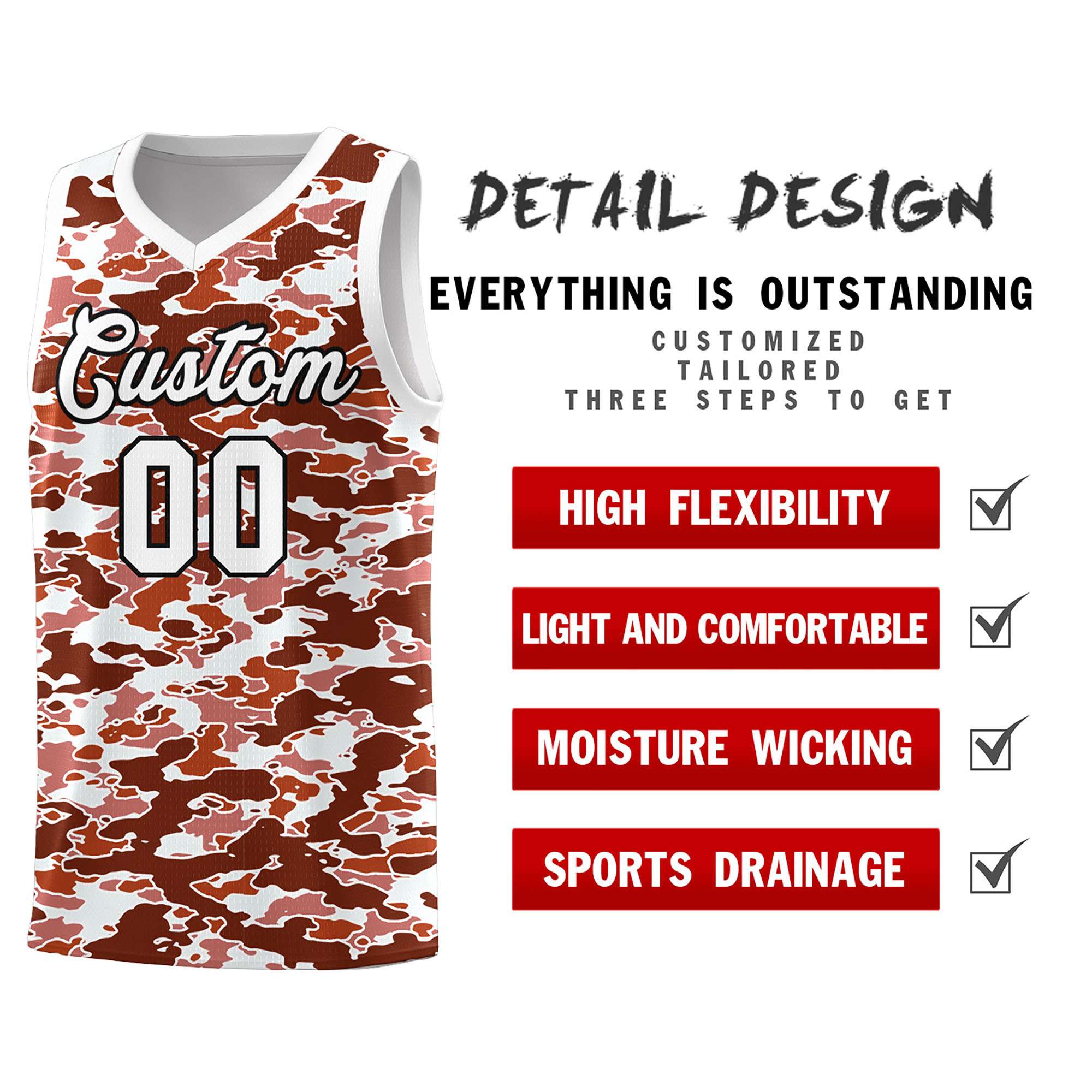 Custom Personalized Camo Sets Sports Uniform Basketball Jersey