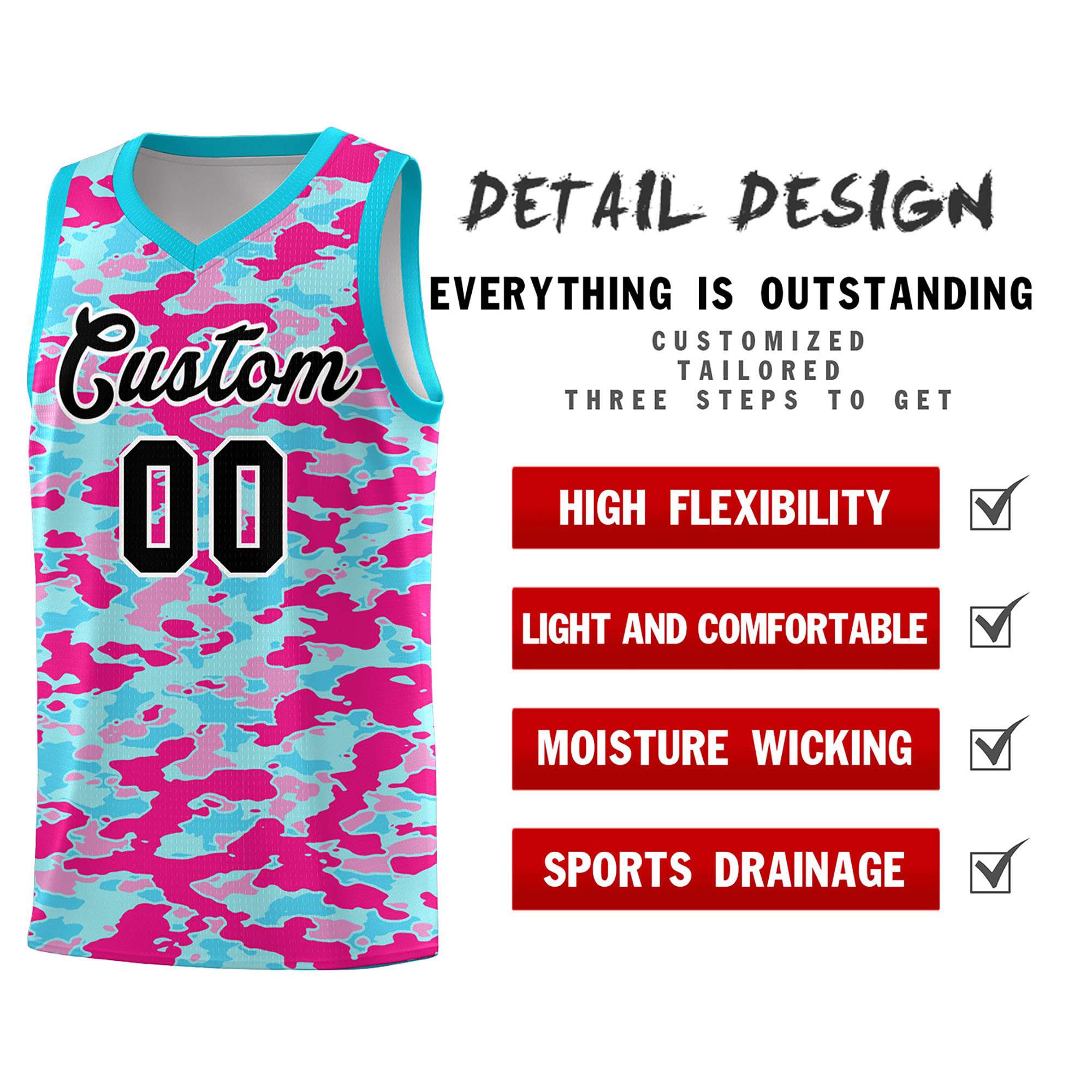 Custom Personalized Camo Sets Sports Uniform Basketball Jersey