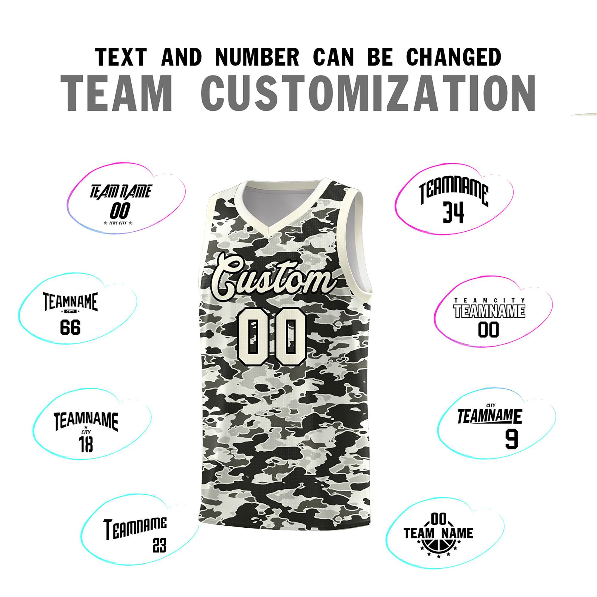 Custom Personalized Camo Sets Sports Uniform Basketball Jersey