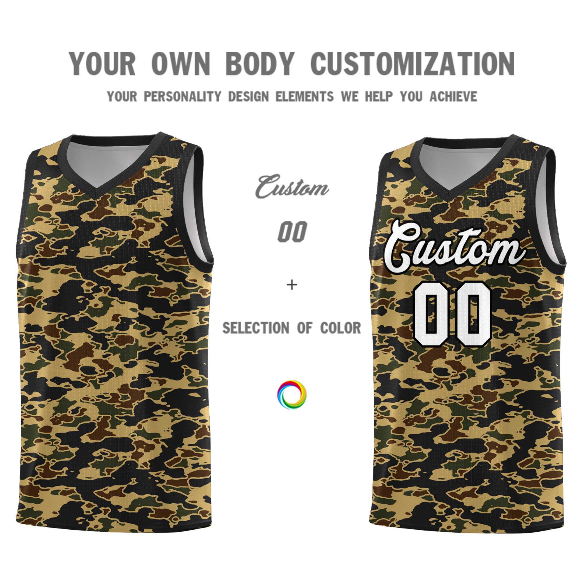 Custom Personalized Camo Sets Sports Uniform Basketball Jersey