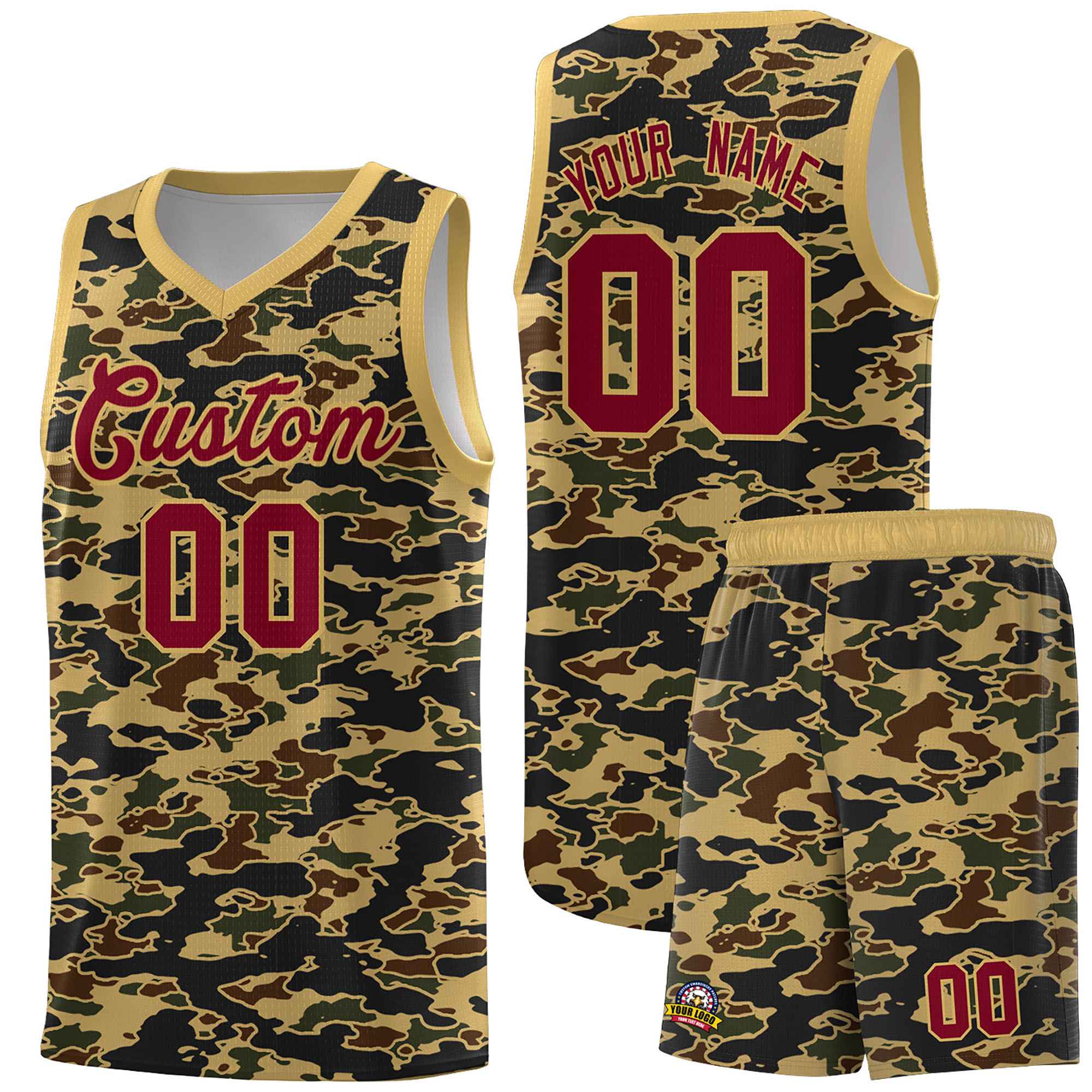 Custom Personalized Camo Sets Sports Uniform Basketball Jersey