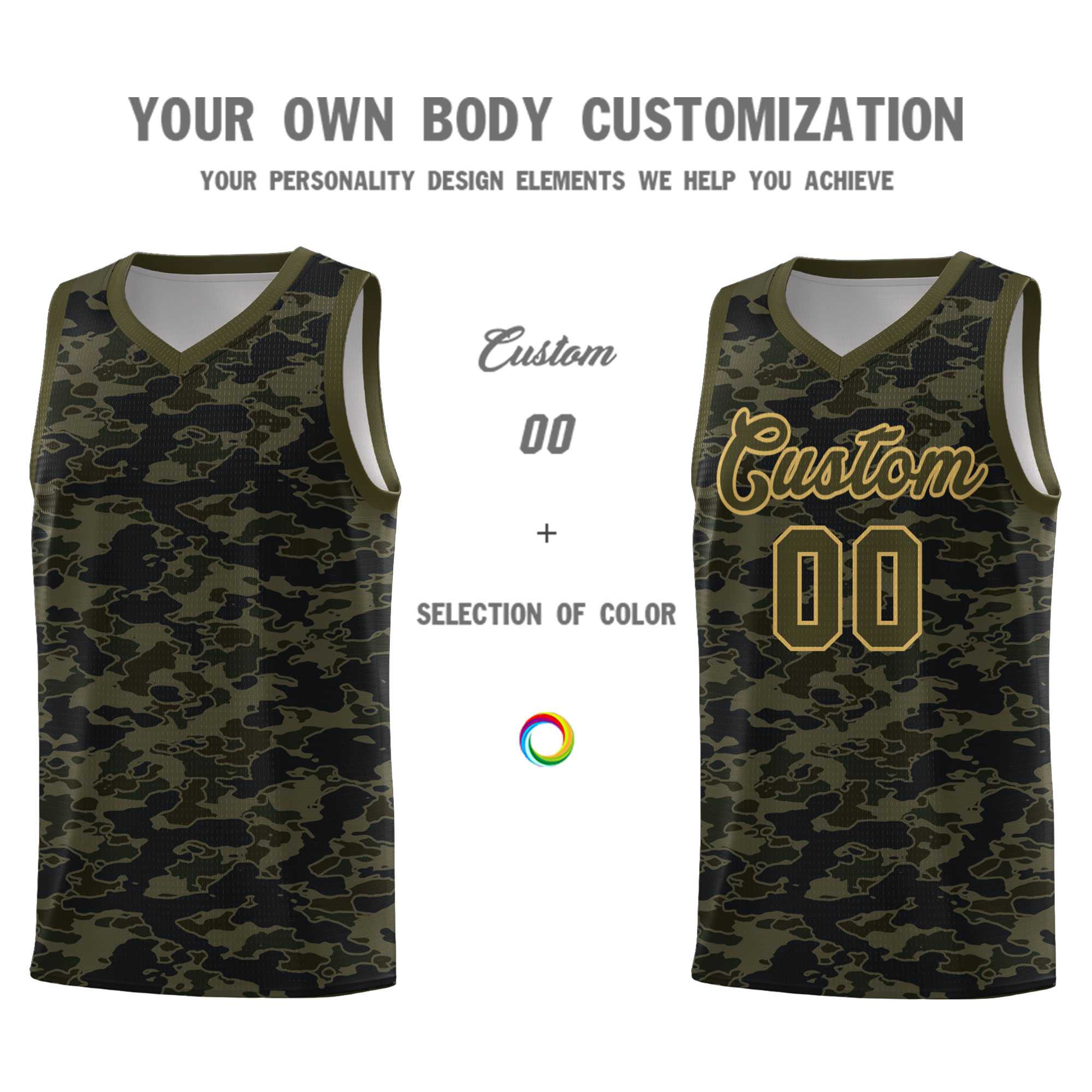 Custom Personalized Camo Sets Sports Uniform Basketball Jersey