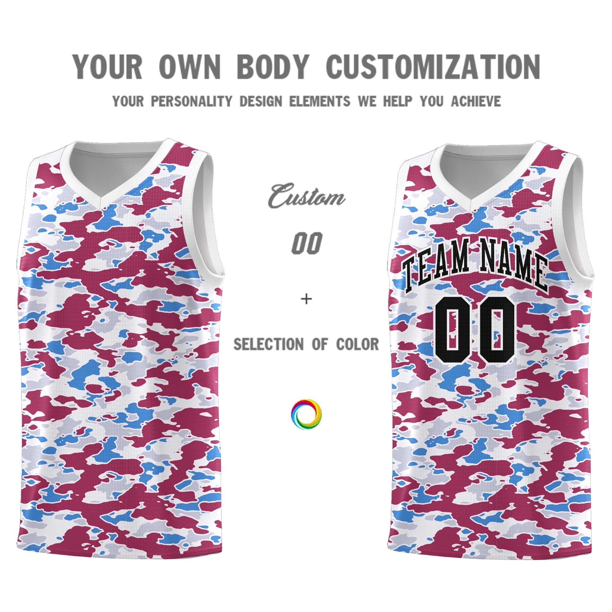 Custom Personalized Camo Sets Sports Uniform Basketball Jersey