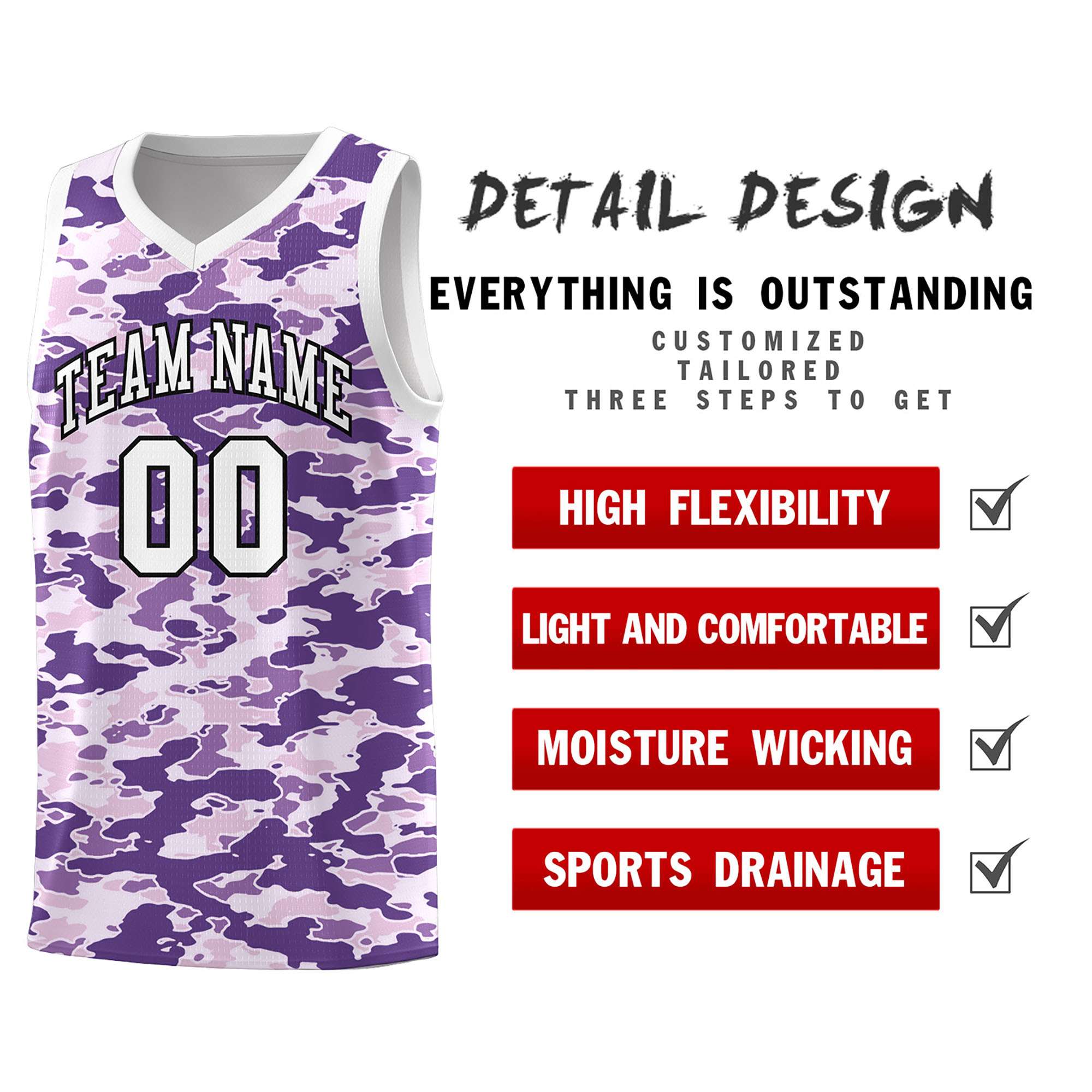 Custom Personalized Camo Sets Sports Uniform Basketball Jersey